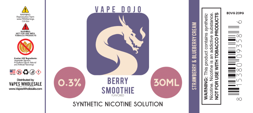 Vape Dojo - Berry Smoothie Flavored Synthetic Nicotine Solution