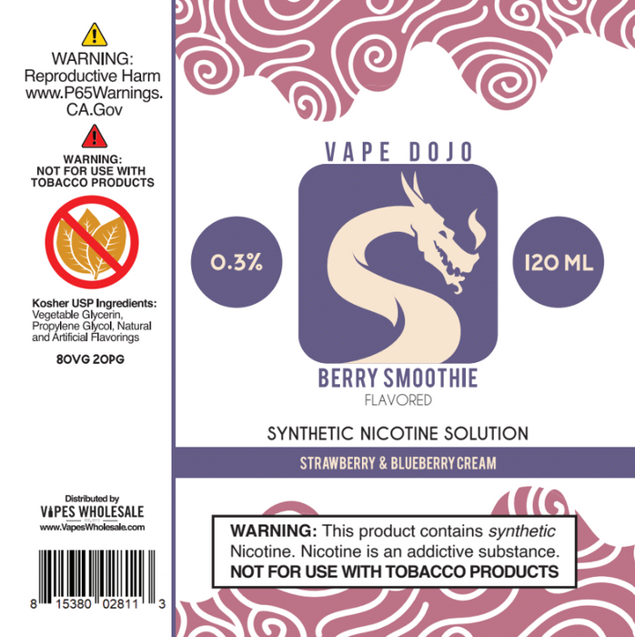 Vape Dojo - Berry Smoothie Flavored Synthetic Nicotine Solution