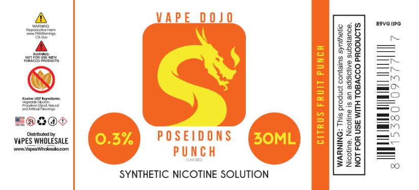 Vape Dojo - Poseidon's Punch Flavored Synthetic Nicotine Solution