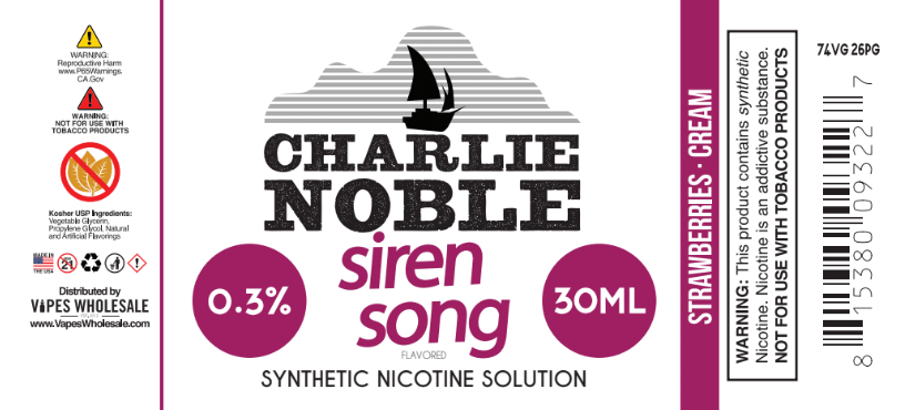 Charlie Noble - Siren Song Flavored Synthetic Nicotine Solution