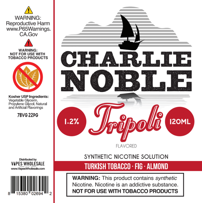 Charlie Noble - Tripoli Flavored Synthetic Nicotine Solution
