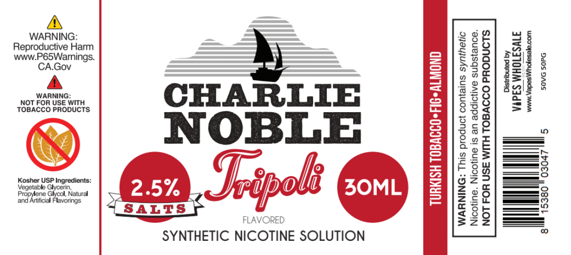 Charlie Noble Salts - Tripoli Flavored Synthetic Nicotine Solution