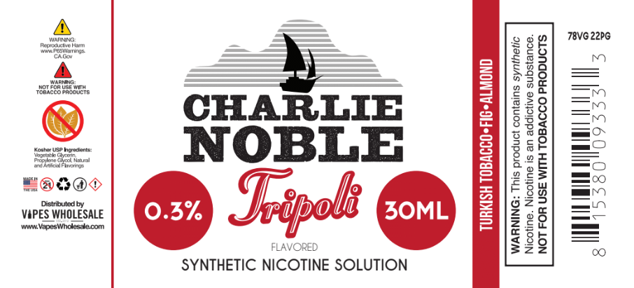 Charlie Noble - Tripoli Flavored Synthetic Nicotine Solution