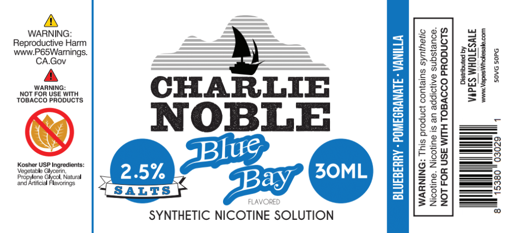 Charlie Noble Salts - Blue Bay Flavored Synthetic Nicotine Solution