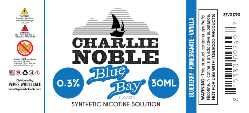 Charlie Noble - Blue Bay Flavored Synthetic Nicotine Solution