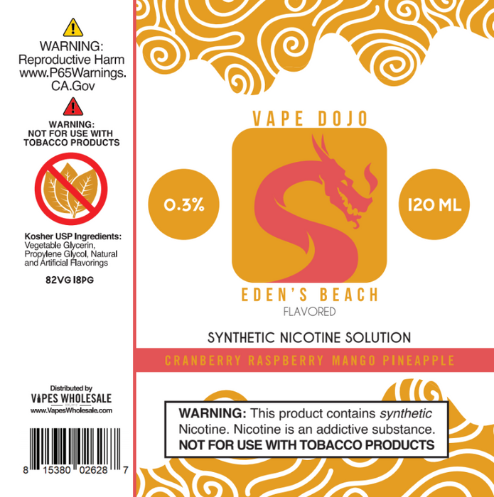 Vape Dojo - Eden's Beach Flavored Synthetic Nicotine Solution