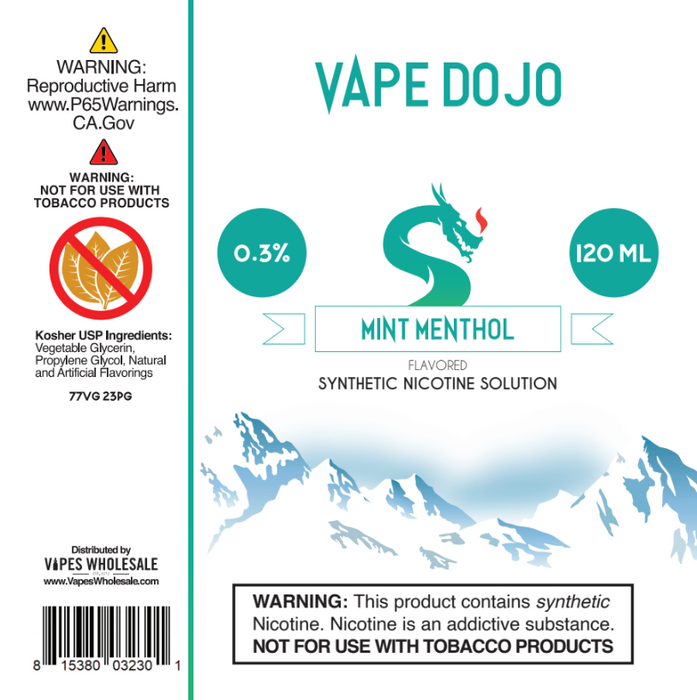 Vape Dojo - Mint Menthol Flavored Synthetic Nicotine Solution