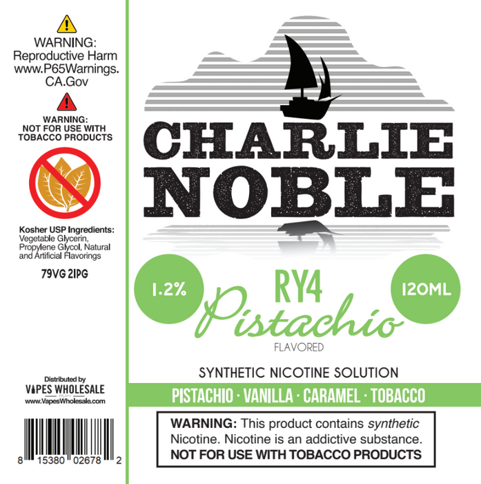 Charlie Noble - PistachioRY4 Flavored Synthetic Nicotine Solution