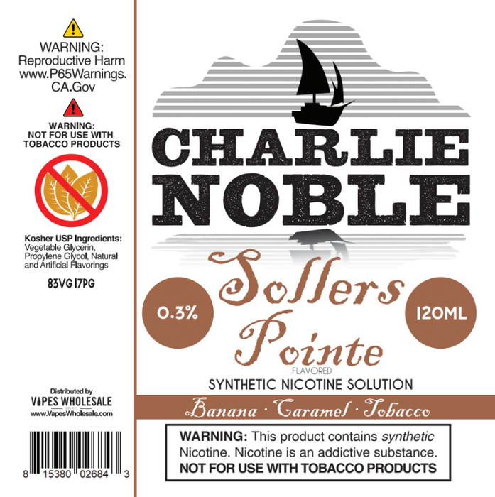 Charlie Noble - Soller's Pointe Flavored Synthetic Nicotine Solution
