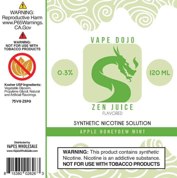 Vape Dojo - Zen Juice Flavored Synthetic Nicotine Solution